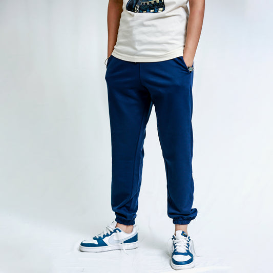 Navy Blue Unisex Sweatpants - French Terry (Summer-Friendly)