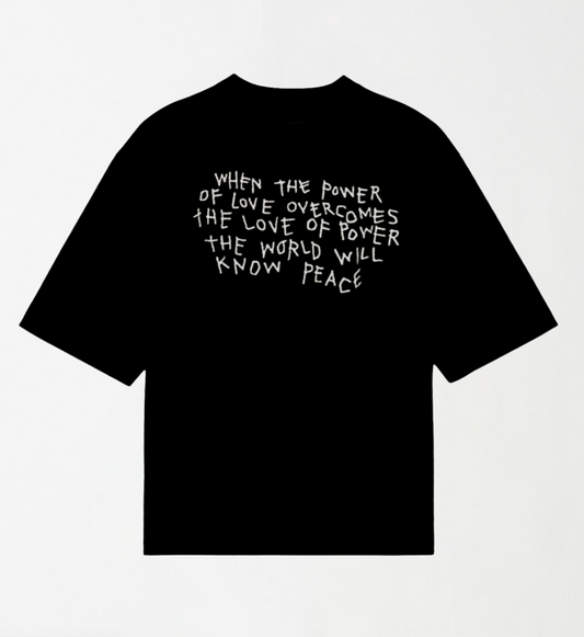 Travis Scott Power Of Love - Black Unisex Oversized Drop-Shoulder T-Shirt (Print on Back)