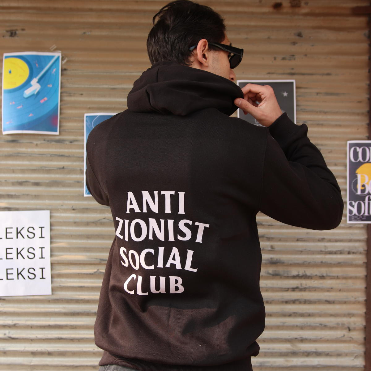 Anti Zionist Social Club Black Graphic Hoodie