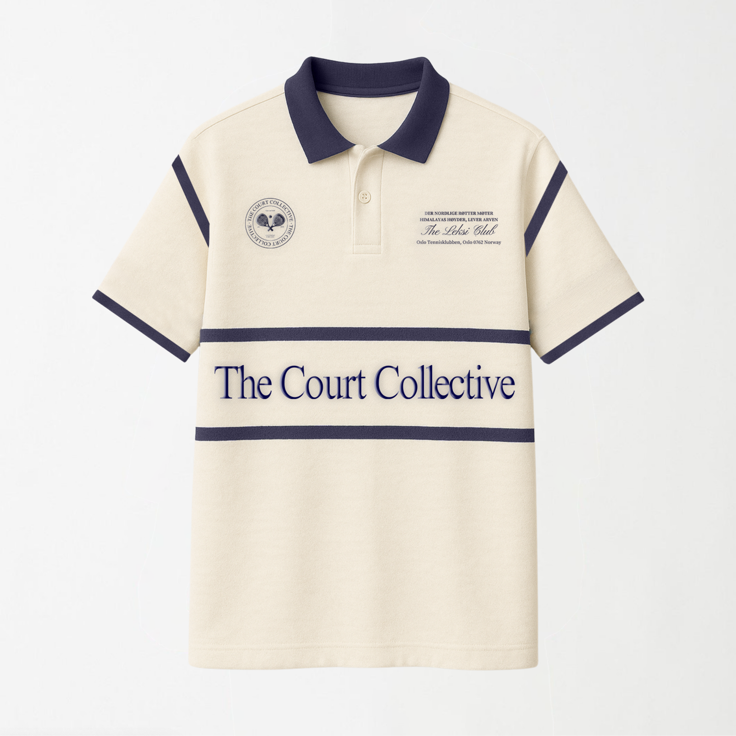 Match Point Navy Blue & White Polo - Unisex