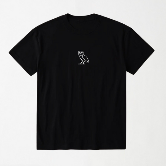 OVO (White Owl) - Black Round Neck Unisex T-Shirt