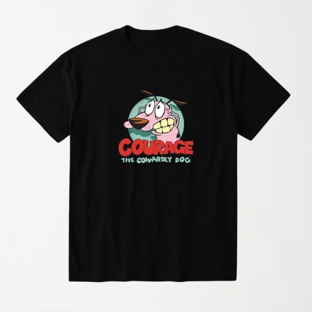 Courage The Cowardly Dog -  Round Neck Unisex T-Shirt