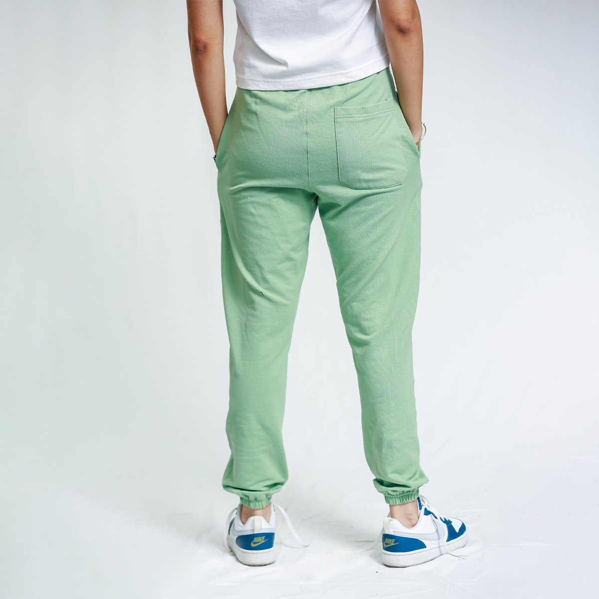 Light Olive Green Unisex French-Terry Sweatpants (Summer-Friendly)