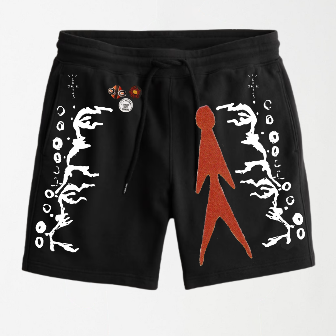 Travis Scott Cactus Jack Red Figure Men s Shorts LEKSI