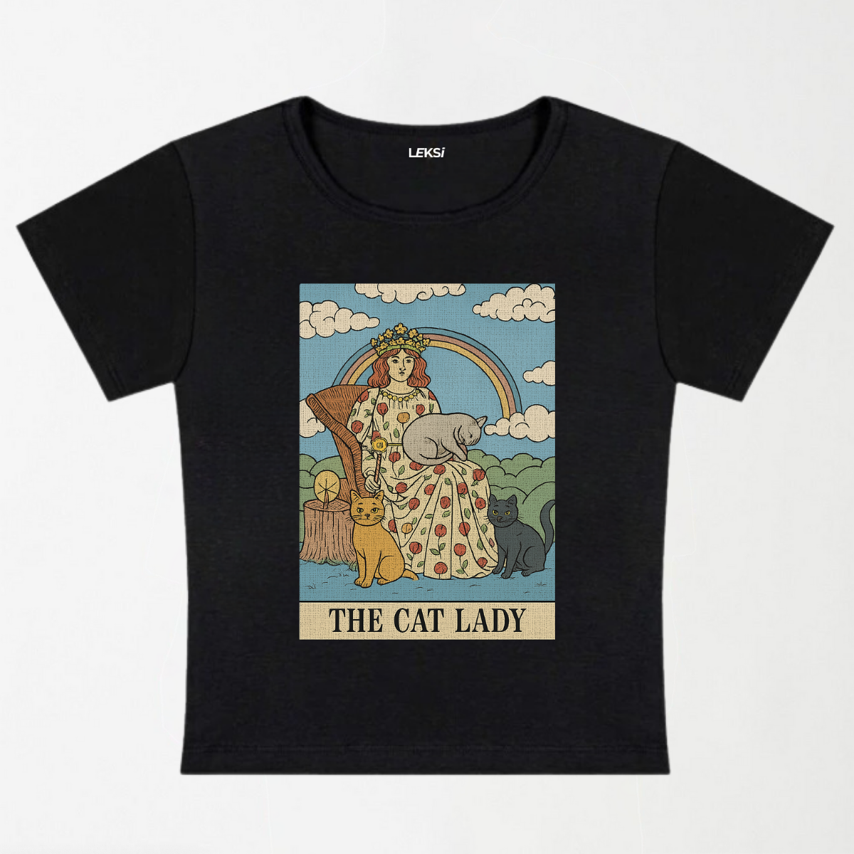 The Cat Lady Y2K Baby Tee