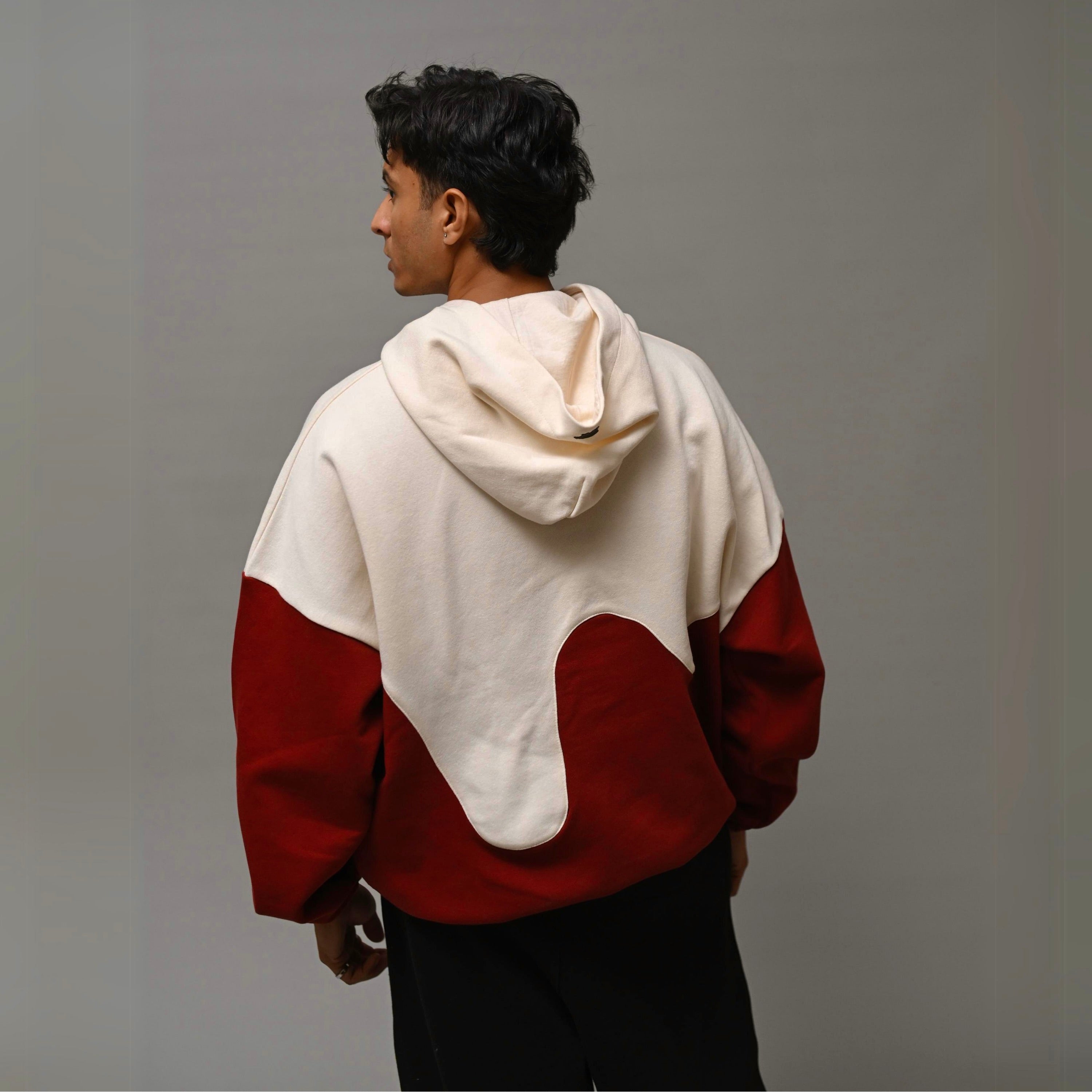 Crimson Wave Drippy Unisex Hoodie XS - Premium Unisex Wavy Hoodie | LEKSI Pakistan