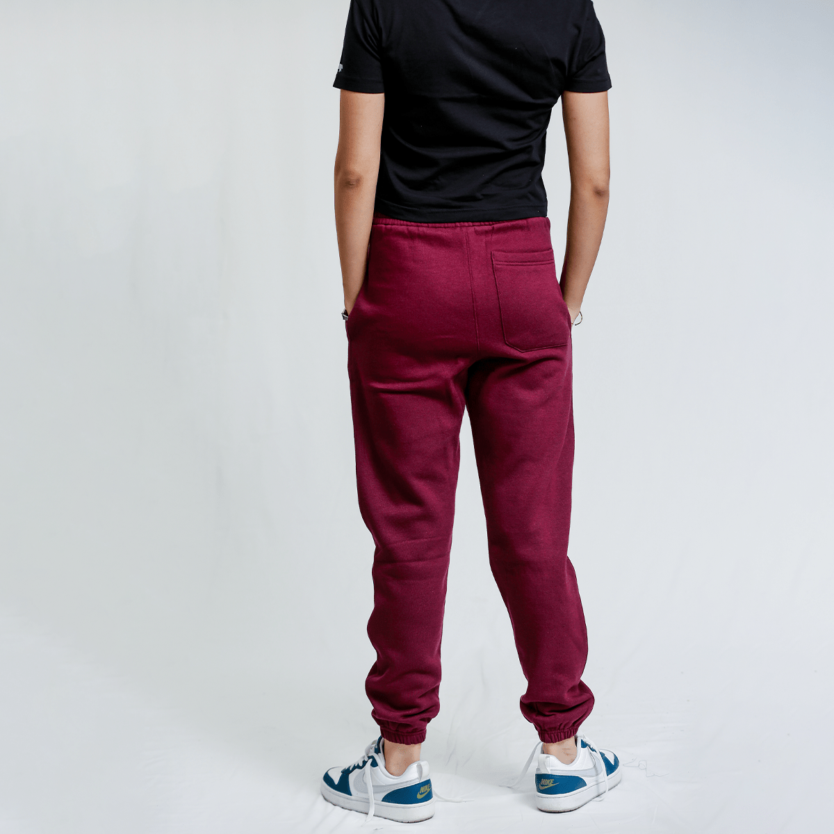 Deep Burgundy Unisex Sweatpants - Fleece (Winter - Friendly) XS - Premium Unisex Sweatpants | LEKSI Pakistan