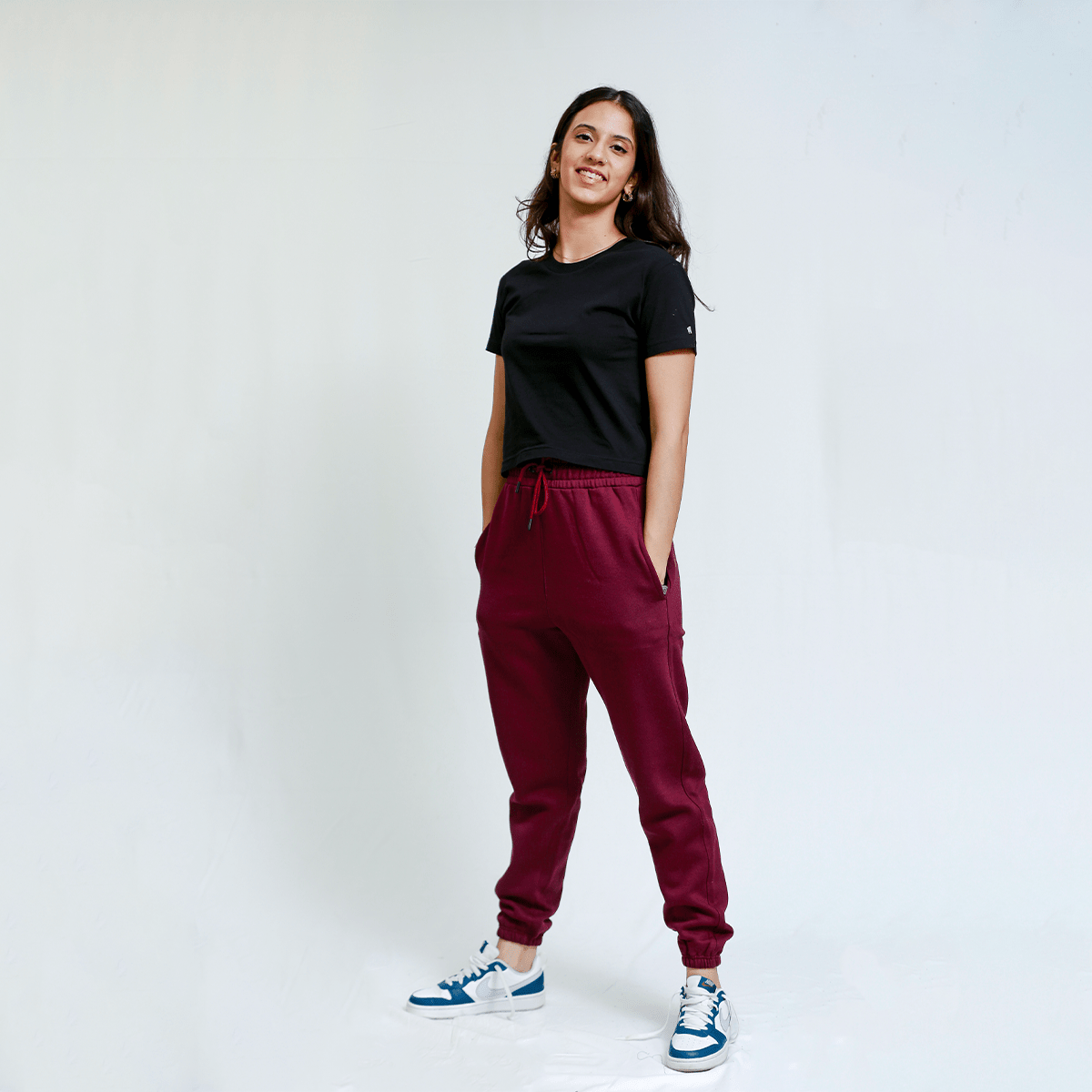 Deep Burgundy Unisex Sweatpants - Fleece (Winter - Friendly) XS - Premium Unisex Sweatpants | LEKSI Pakistan