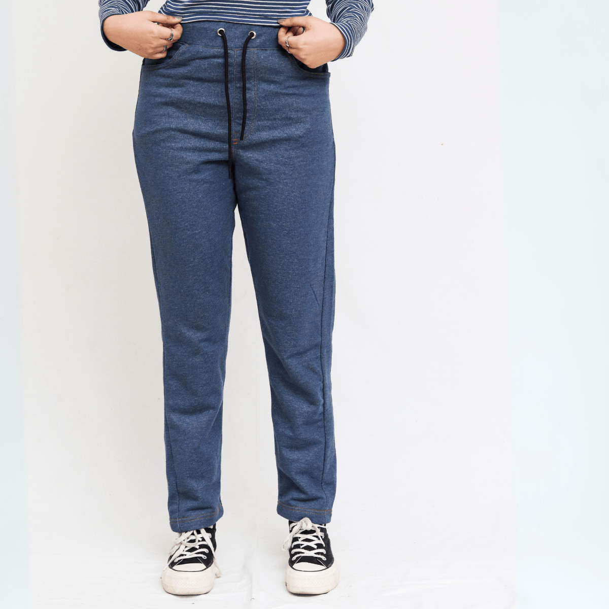 Denim - Print Unisex Terry Sweatpants XS - Premium Unisex Sweatpants | LEKSI Pakistan