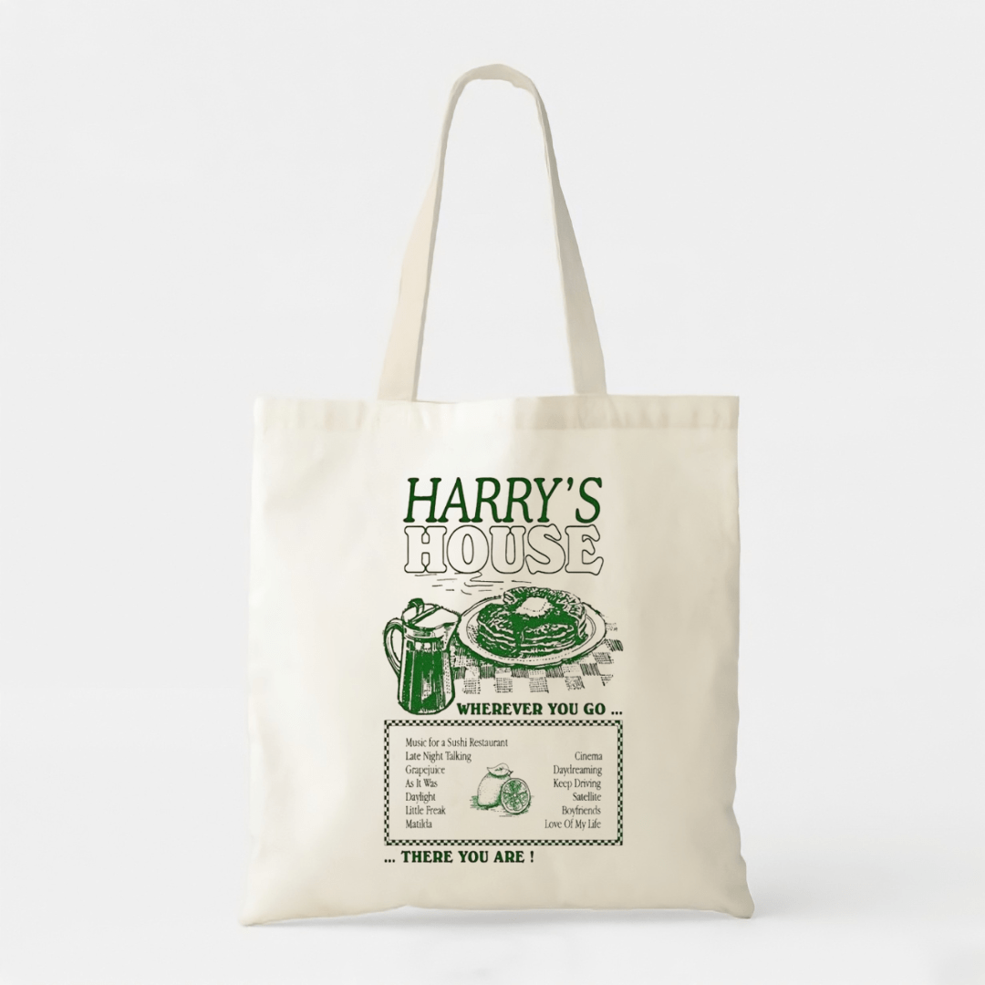 HS House Diner - White Cotton Tote Bag - Premium Unisex | LEKSI Pakistan