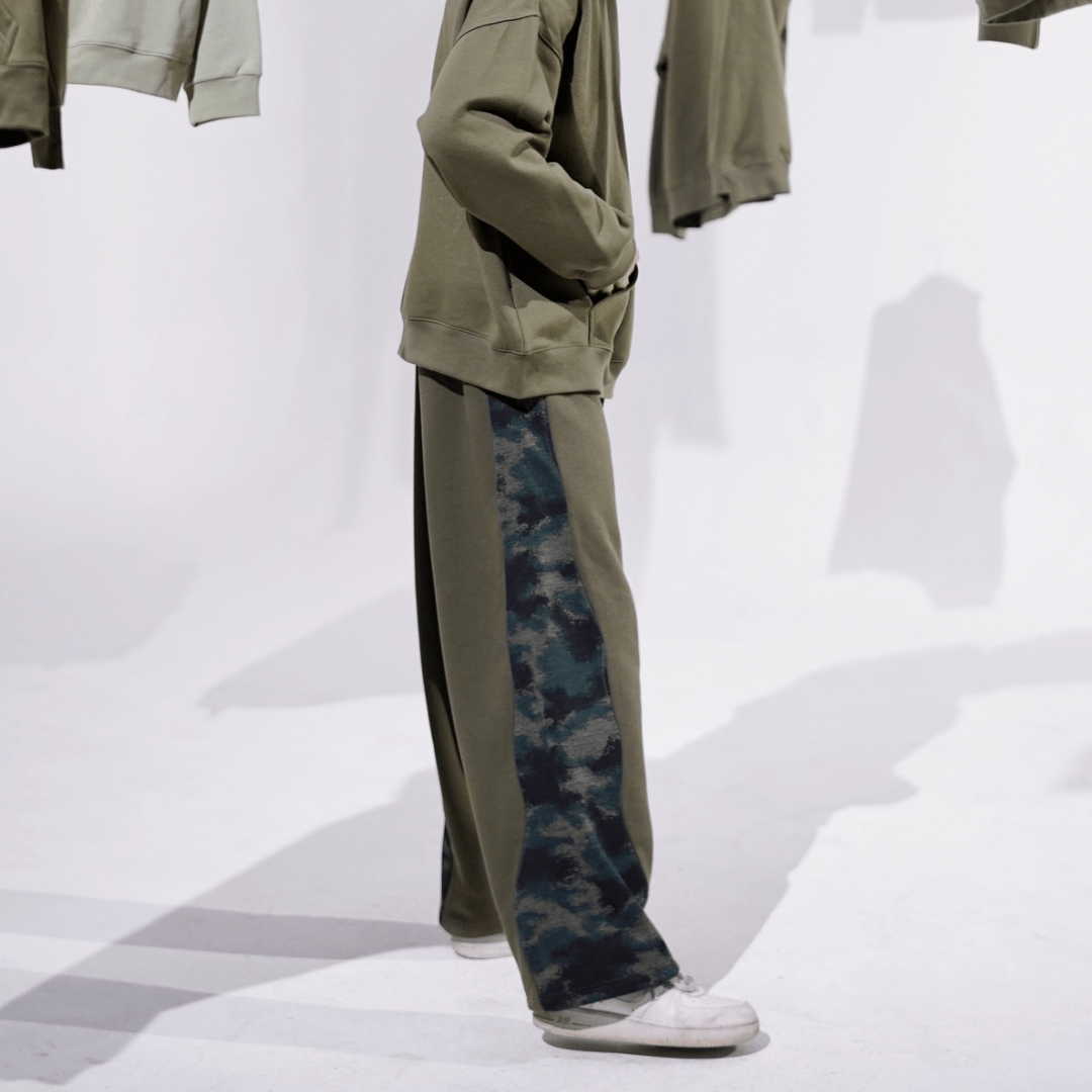 Olive Wavy Unisex Straight Leg Pants S - Premium Unisex Straight - Leg Pants | LEKSI Pakistan