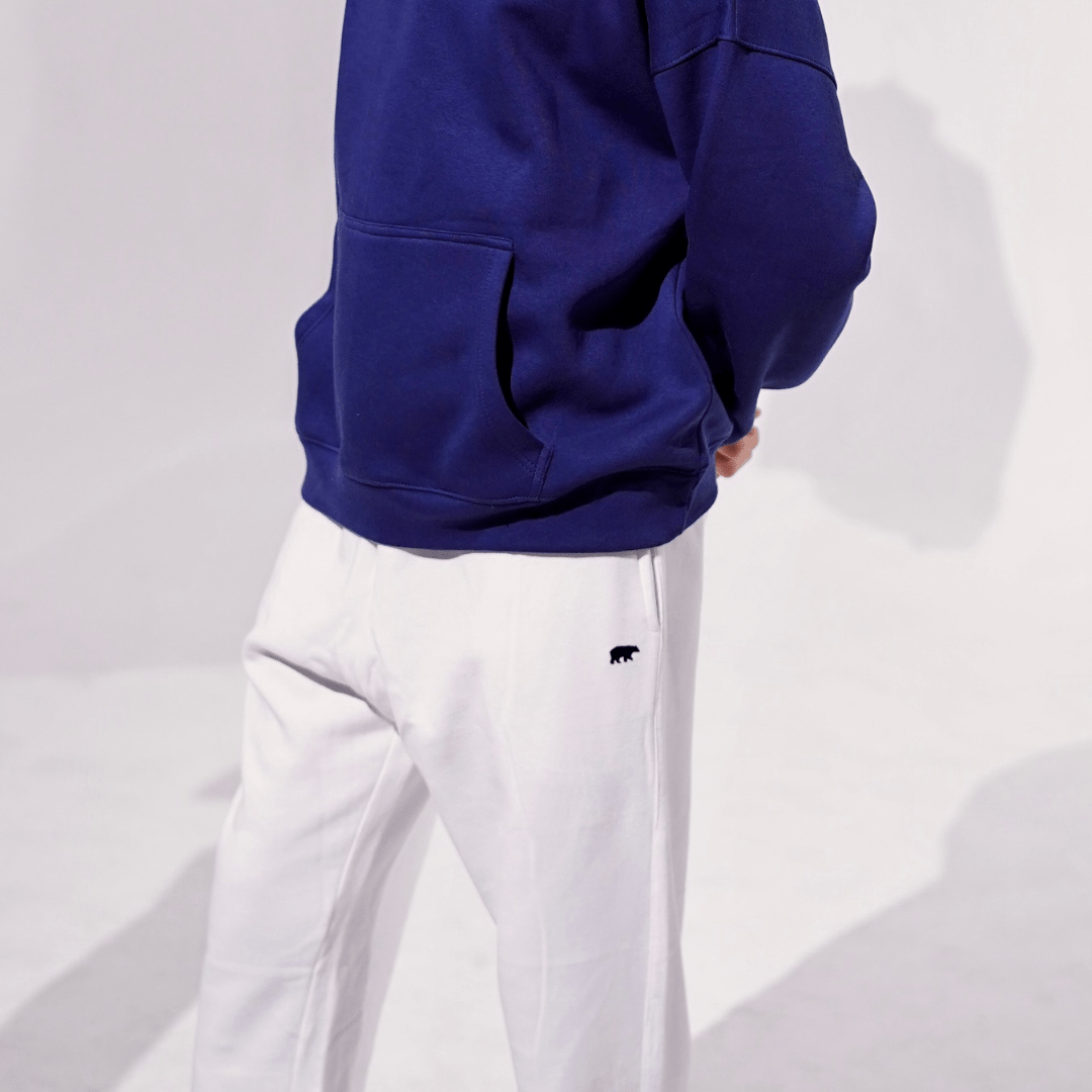 White Unisex Tapered Sweatpants XS - Premium Unisex Straight - Leg Pants | LEKSI Pakistan