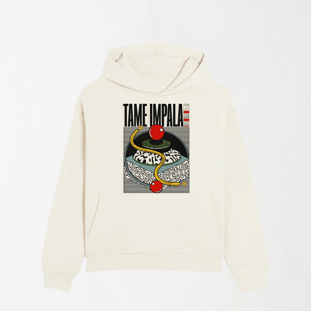 Tame Impala Currents - Off White Graphic Hoodie