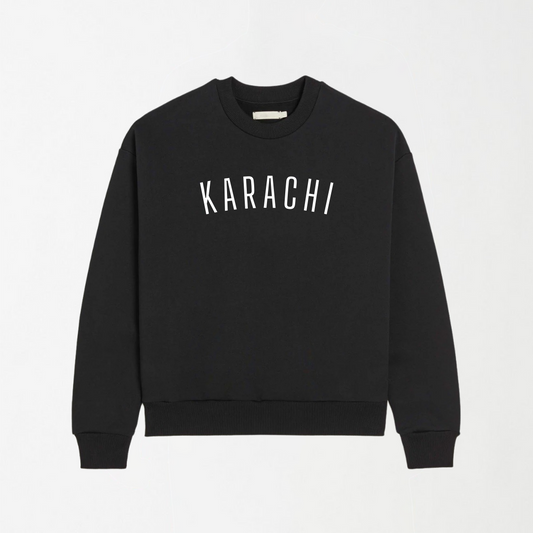 Karachi - Black Graphic Sweatshirt