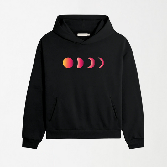 Sun Phases - Black Graphic Hoodie