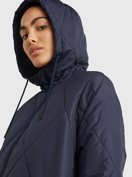 Diamond-Quilted Parachute Puffer Jacket