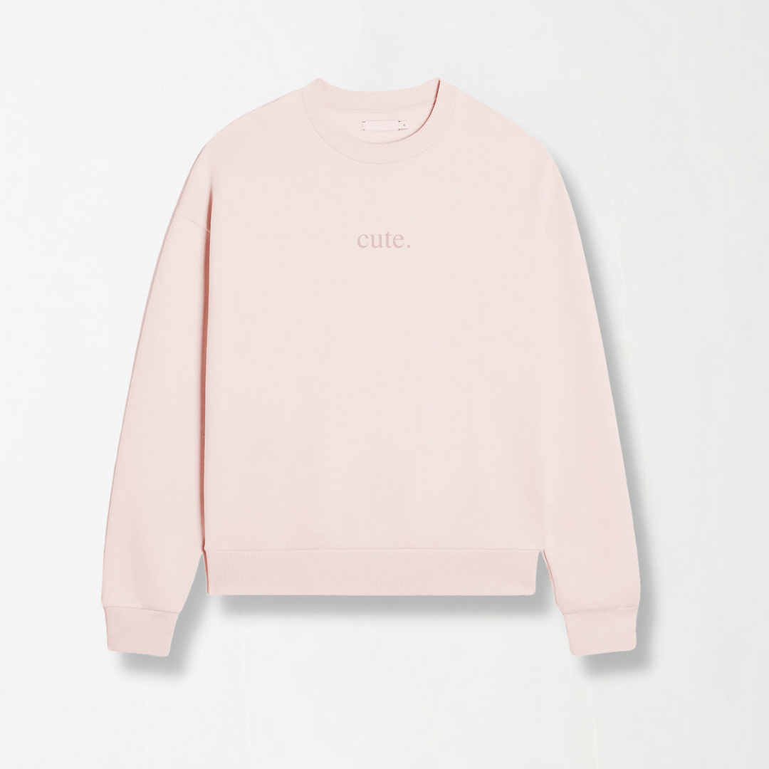 Baby Pink Unisex Sweatshirt - MOOD (Cute) XS - Premium Unisex | LEKSI Pakistan