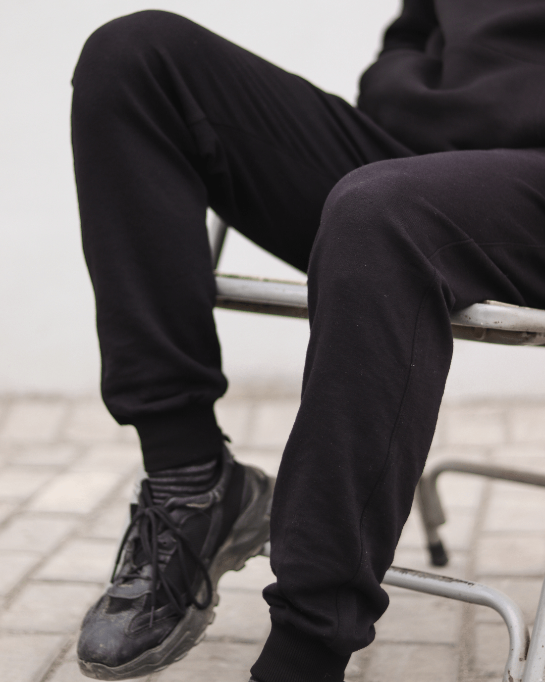 Black Sweatpants With Ribbed Cuffs XS - Premium Unisex Sweatpants | LEKSI Pakistan