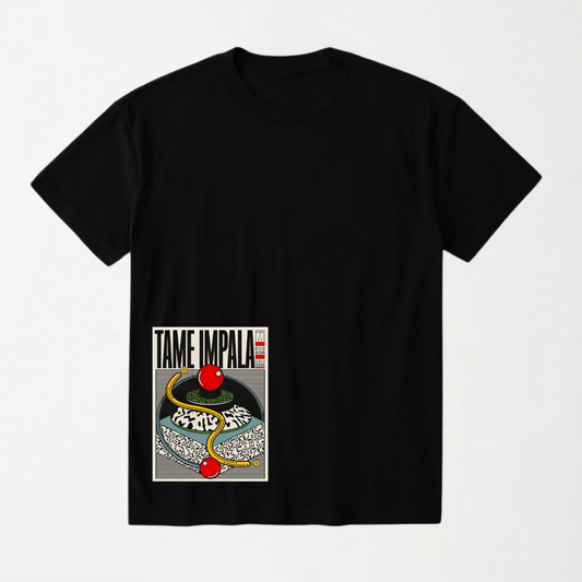 Tame Impala Currents (Side) - Black Round Neck Unisex T-Shirt