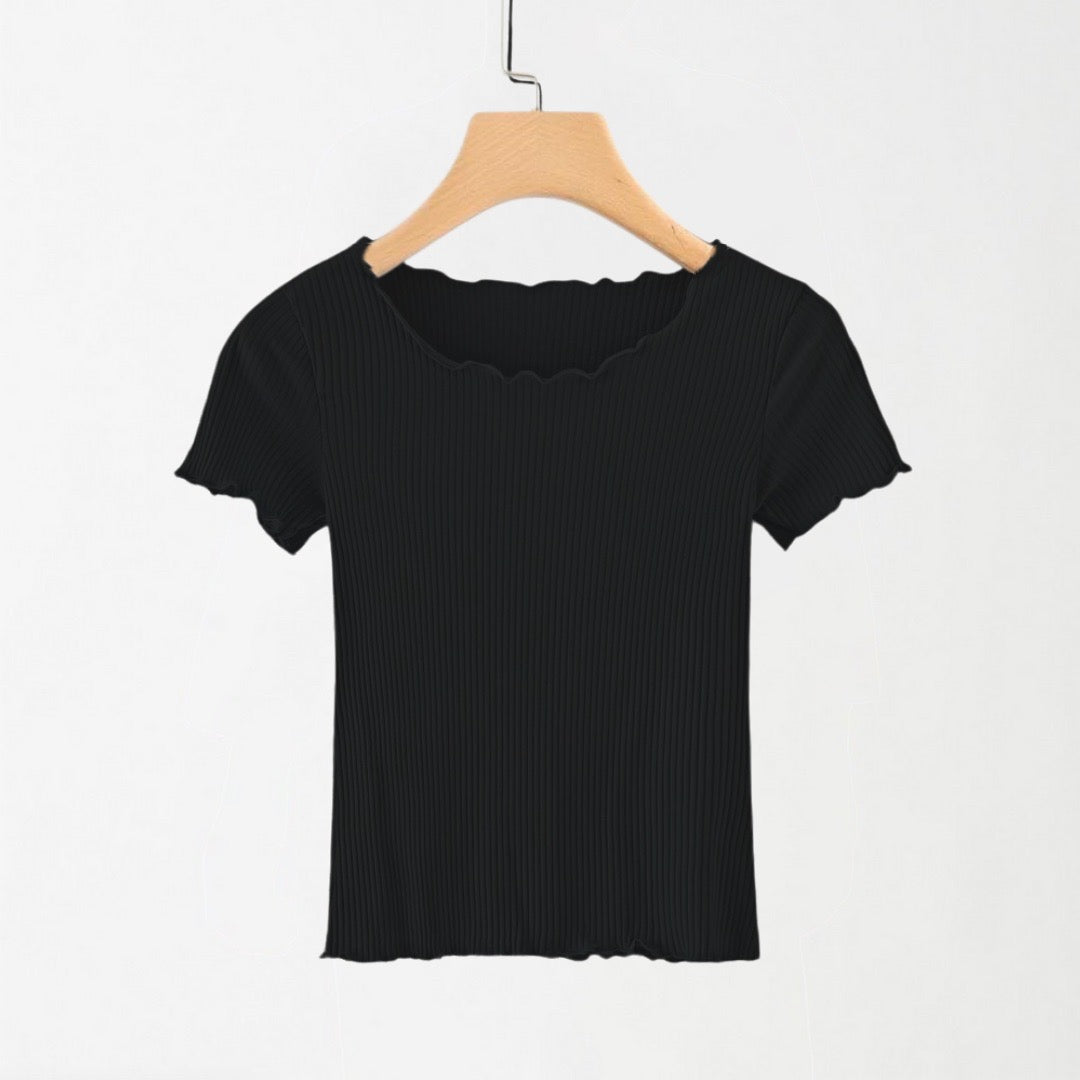 Black Ribbed Shirt