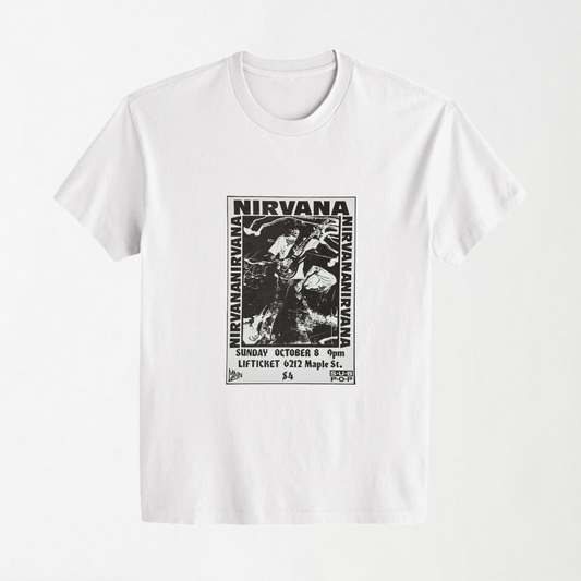 Nirvana - White Round Neck Unisex T-Shirt