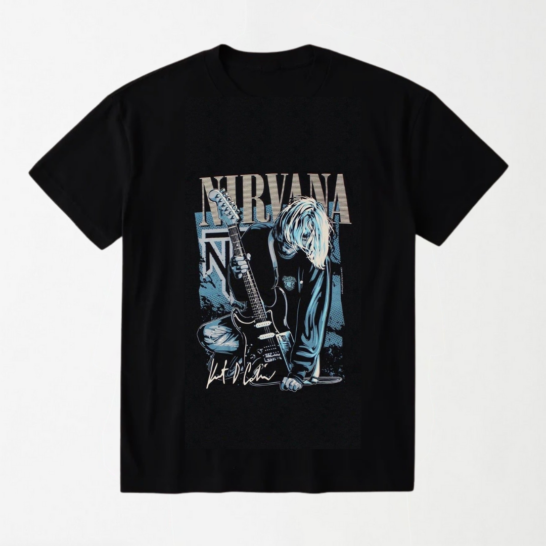 Nirvana 2 - Black Round Neck Unisex T-Shirt