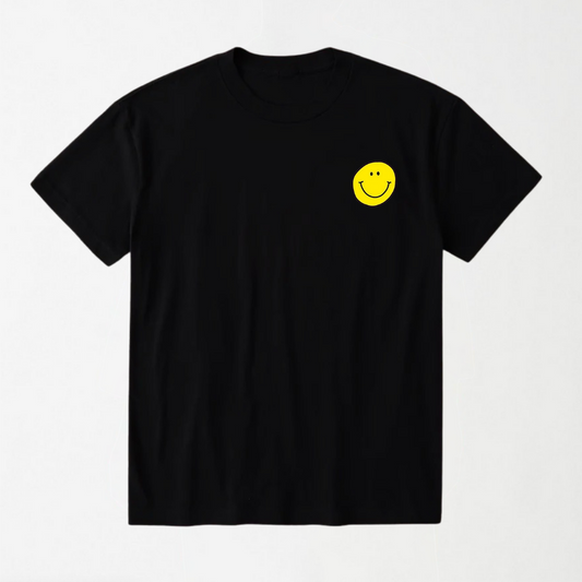 Smiles for Miles - Black Round Neck Unisex T-Shirt