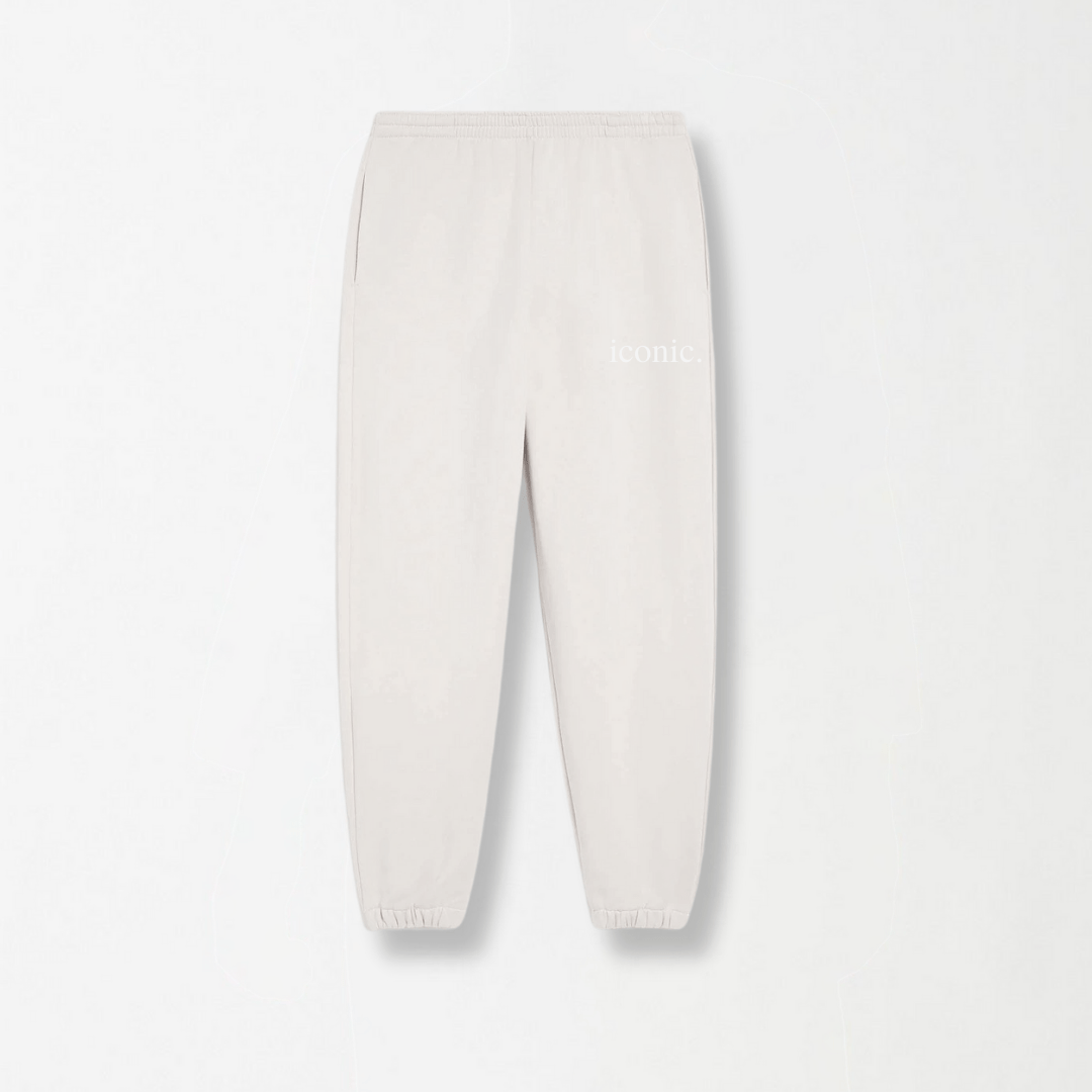 Off White Unisex French - Terry Sweatpants - MOOD (Iconic) (Summer - Friendly) XS - Premium Unisex Sweatpants | LEKSI Pakistan