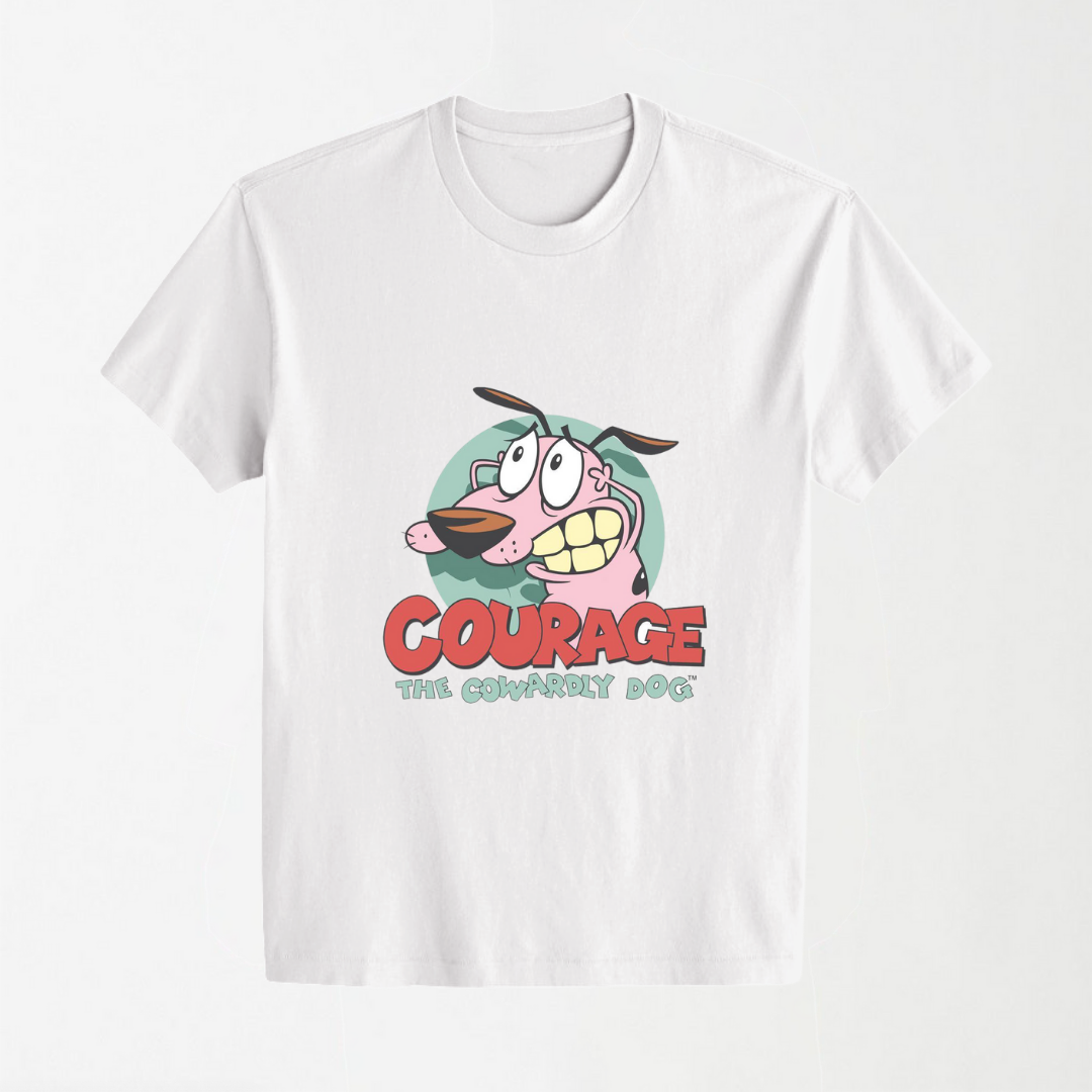 Courage The Cowardly Dog -  Round Neck Unisex T-Shirt