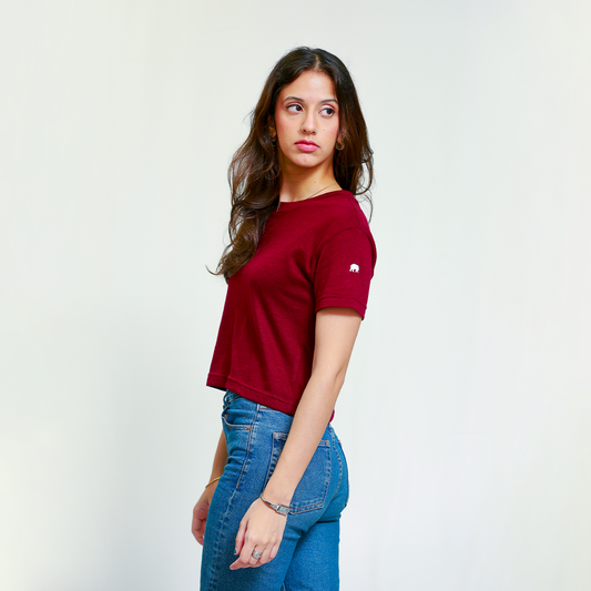 Burgundy Cropped Top
