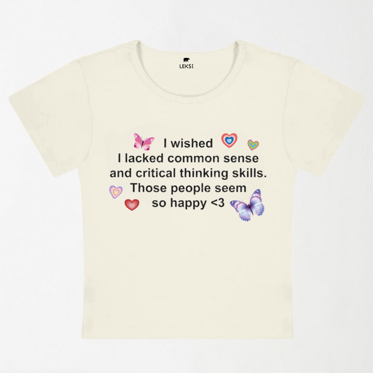 Lacked Critical Thinking Skills Y2K Baby Tee