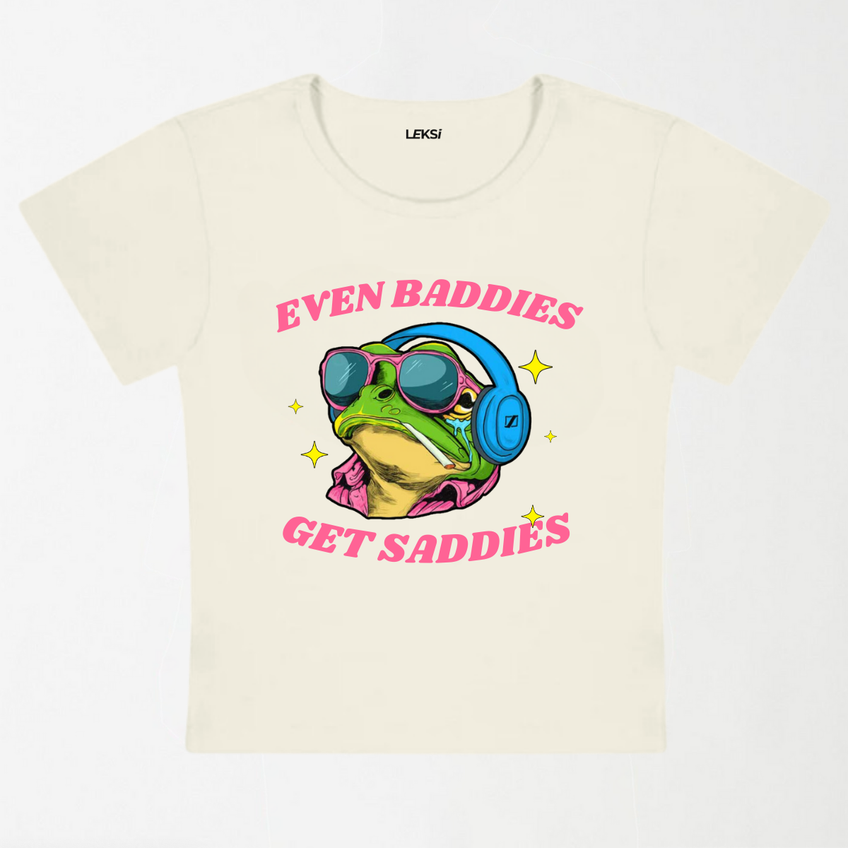 Even Baddies Get Saddies Y2K Baby Tee