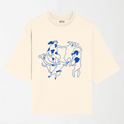 Dancing Dogs - Round Neck Unisex T Shirt