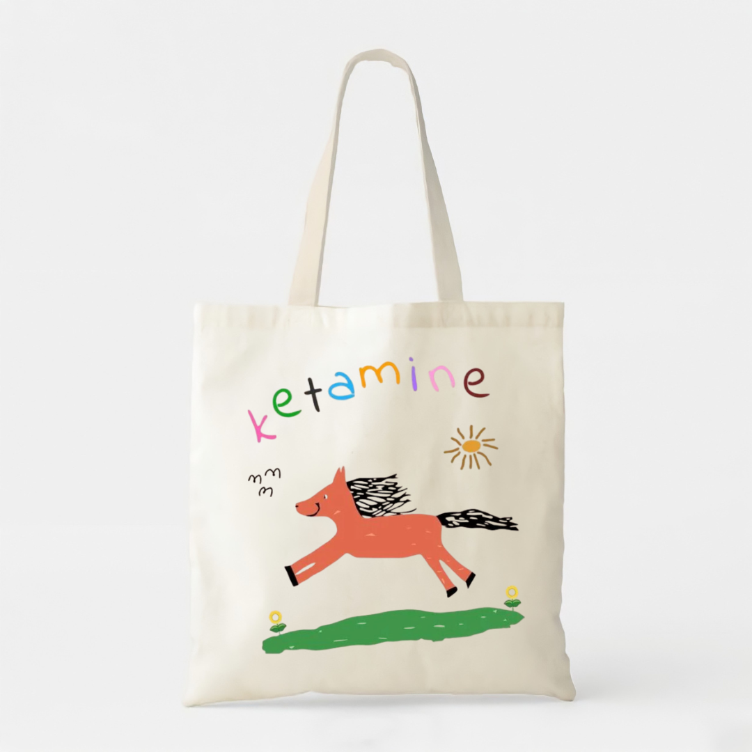 Orange Pony - White Cotton Tote Bag