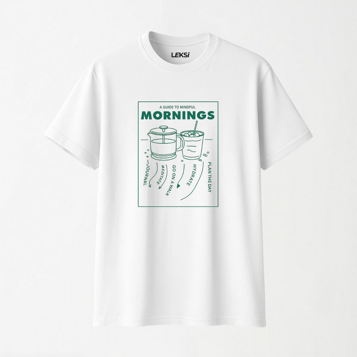 Guide to Mindful Mornings - Round Neck Unisex T Shirt