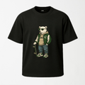 14° LEKSI Bear Black Oversized T-Shirt S - Premium Unisex Graphic T-Shirt | LEKSI Pakistan