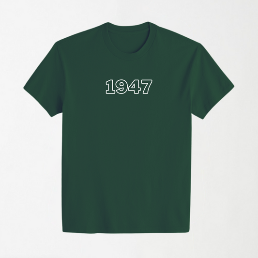 1947 (Flash Refelctive) - Dark Green Round Neck Unisex T-Shirt - 14th August Special