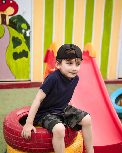 Grey Camo Cargo Shorts - Kids Unisex