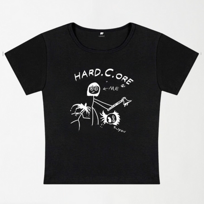 Hard Core Y2K Baby Tee