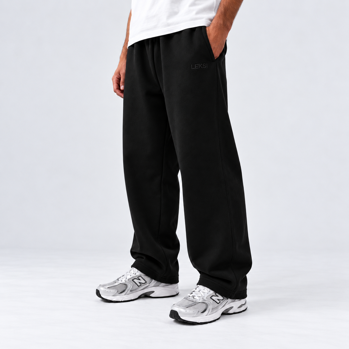 Jet Black Unisex Straight Leg Pants
