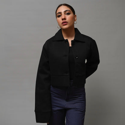 Cropped Black Women's Jacket