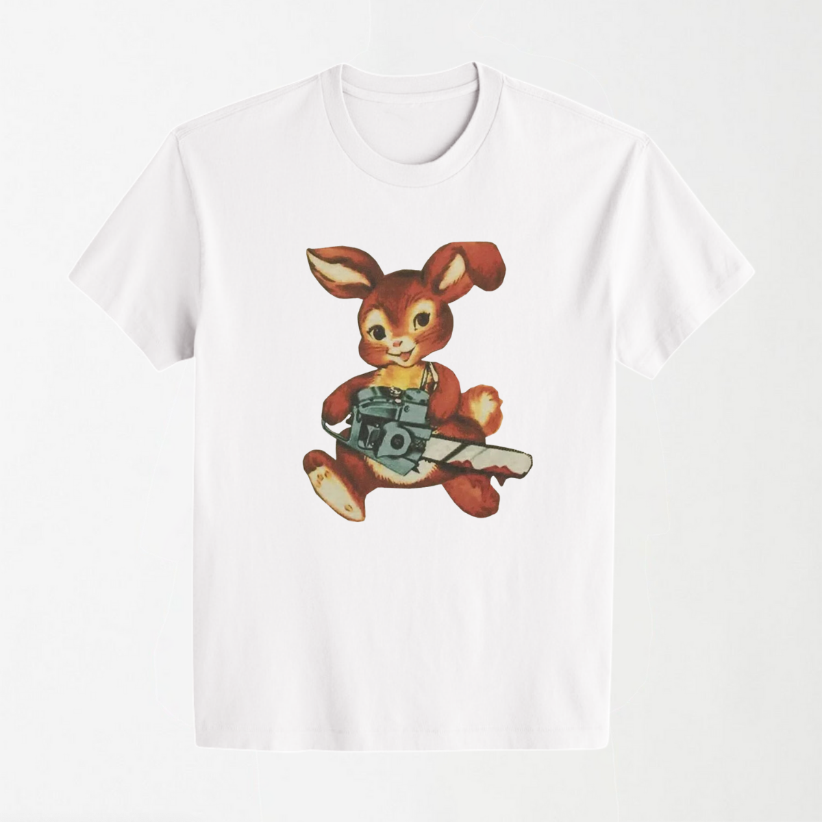 Chainsaw Bunny - Round Neck Unisex T Shirt