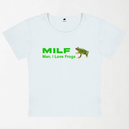 Man I Love Frogs Y2K Baby Tee