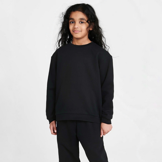 Black Unisex Kids Sweatshirt