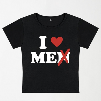 Love Me Not Men Y2K Baby Tee