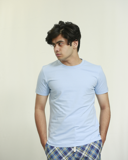 Sky Blue Round Neck Unisex T-Shirt