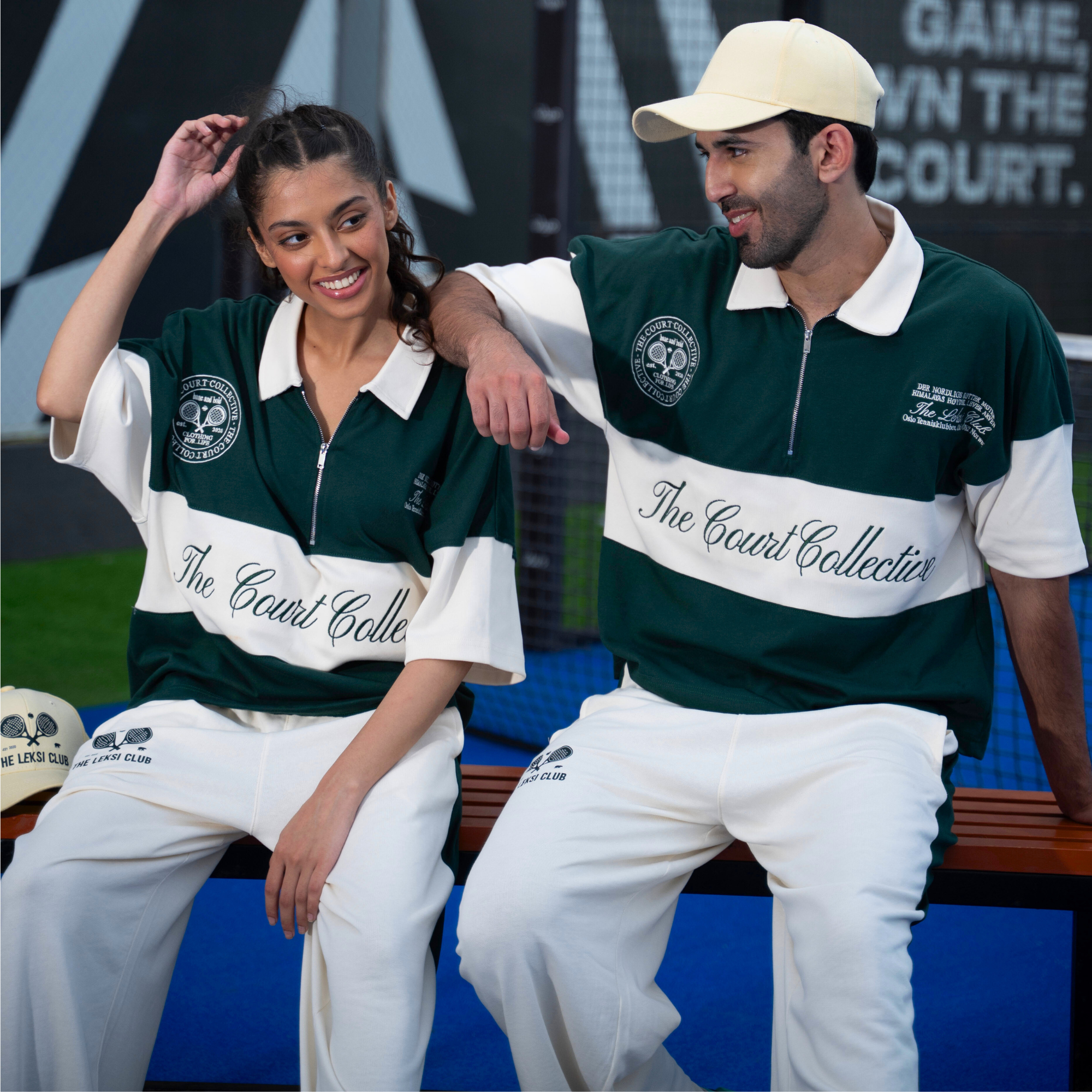 Center Line Golf Green Boxy Quarter Zip Polo  - Unisex