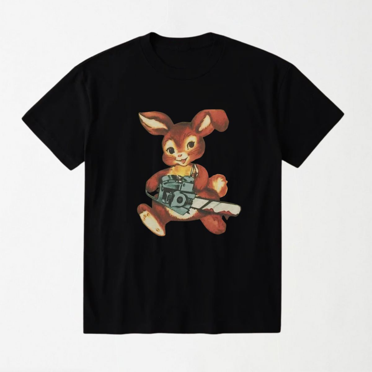 Chainsaw Bunny - Round Neck Unisex T Shirt