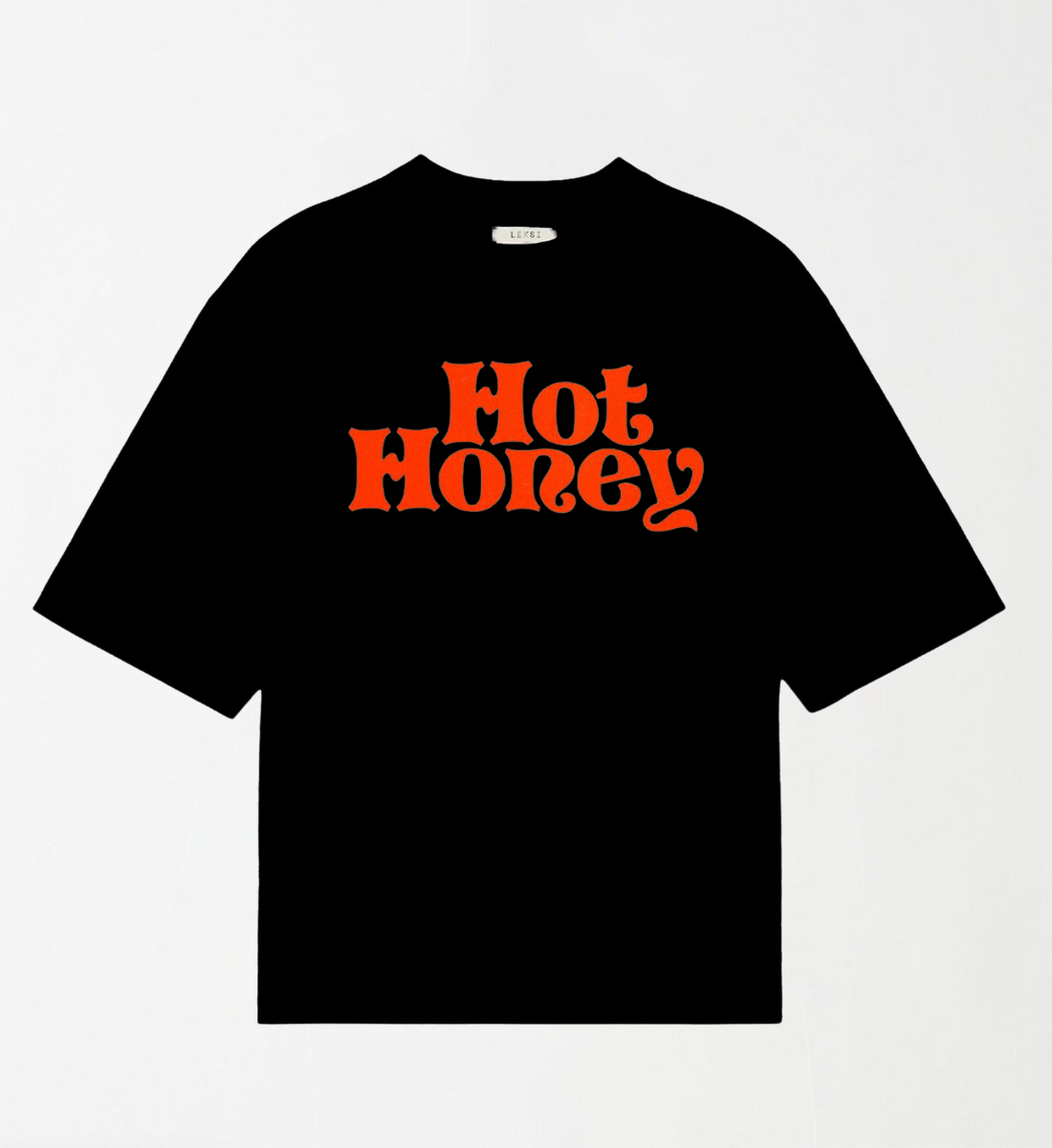 Hot Honey - Black Unisex Oversized Drop-Shoulder T-Shirt – LEKSI