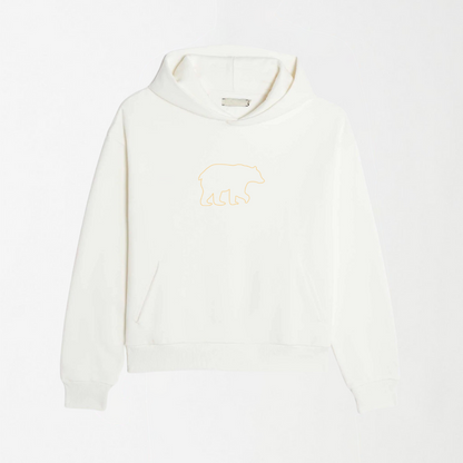 LEKSI Beige Outlined Bear - Graphic Hoodie